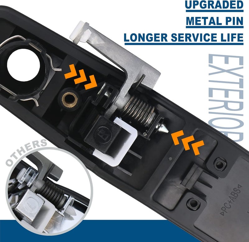 APPERFiT Upgraded Exterior Door Handles Black Compatible with 2007-2013 Chevy Chevrolet Silverado 1500 2500 3500 Suburban Tahoe Avalanche, GMC Sierra Yukon, Cadillac Escalade - Image 2